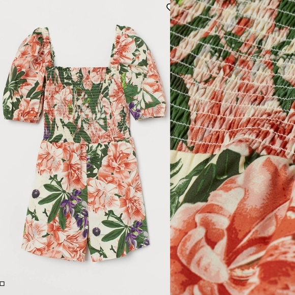 H&M Puff-sleeved Romper Size Small - Picture 1 of 8